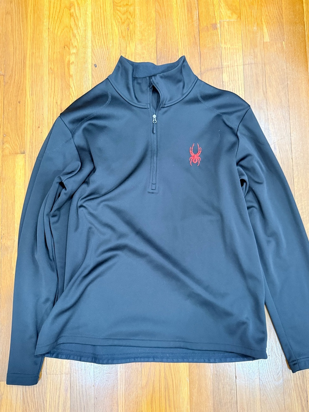 Spyder Men's Black Half-Zip Pullover with Red Logo